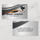 Stilvolles Auto-Logo | Mechanisches Wrench-Logo Visitenkarte (Vorne/Hinten)