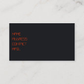 Stilvolles Autosportauto mit Lampe Visitenkarte (Rückseite)