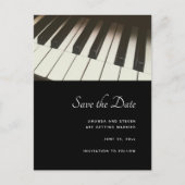 Stilvolles B&W Piano Keys Foto - Save the Date Einladungspostkarte (Vorderseite)