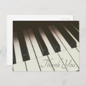 Stilvolles B&W Piano Keys Foto - Vielen Dank Postkarte (Vorne/Hinten)