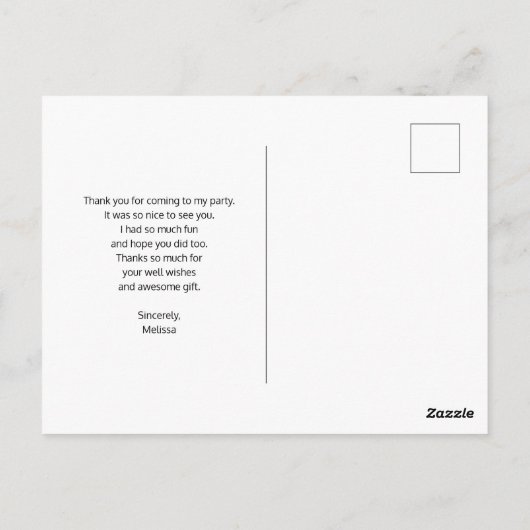 Stilvolles B&W Piano Keys Foto - Vielen Dank Postkarte (Rückseite)