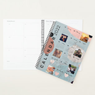 Stilvolles Baby Blue Personalisiert Foto 2022 Kale Planer
