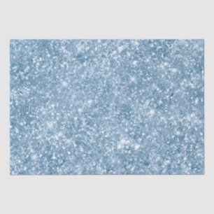 Stilvolles Baby Blue Shimmer Glitzer Glam Muster Seidenpapier