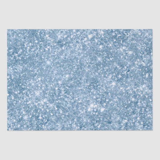 Stilvolles Baby Blue Shimmer Glitzer Glam Muster Seidenpapier (Vorderseite)