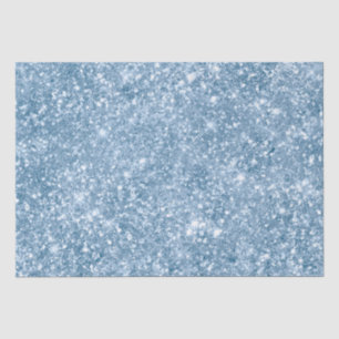 Stilvolles Babyblau-Schimmer-Glitter-Glam-Muster Seidenpapier