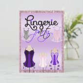 Stilvolles Bachelorette Wäsche-Party Einladung