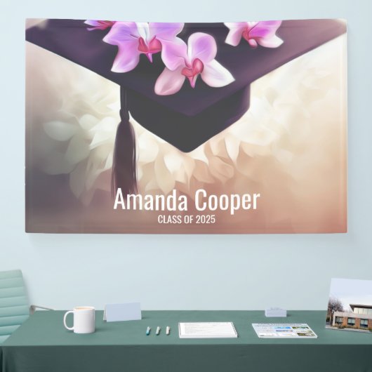 Stilvolles Banner für Orchid Graduation Party (Messe)