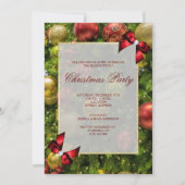 Stilvolles Baubles & Bows Weihnachtsfest Party Einladung (Vorderseite)