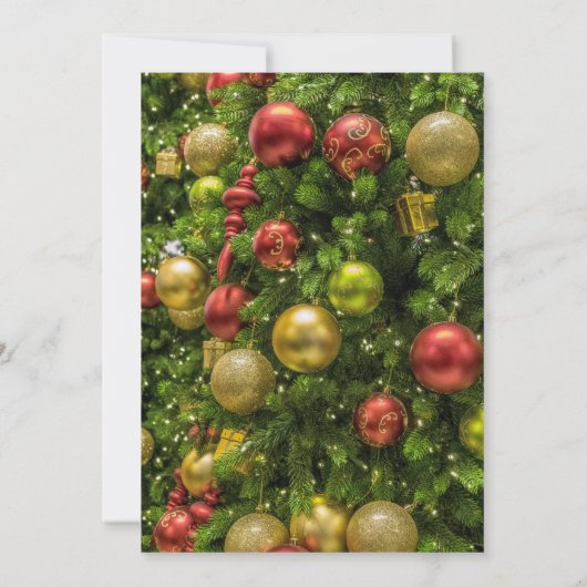 Stilvolles Baubles & Bows Weihnachtsfest Party Einladung (Rückseite)