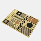 Stilvolles Bauhaus-Design mit Familiennamen Fußmatte (Schrägansicht)