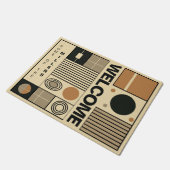 Stilvolles Bauhaus-Design mit Familiennamen Fußmatte (Schrägansicht)