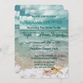 Stilvolles Beach Starfish Wedding BRAUTPARTY Einladung (Vorne/Hinten)