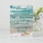 Stilvolles Beach Starfish Wedding BRAUTPARTY Einladung (Stehend Vorderseite)