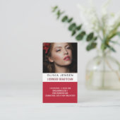 Stilvolles Beautician Foto Visitenkarte (Stehend Vorderseite)