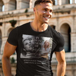 Stilvolles Beerdigungsdenkmal vor & nach Foto T-Sh T-Shirt