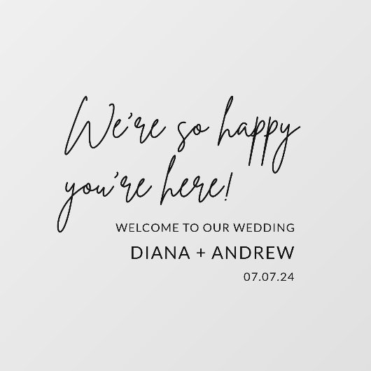 Stilvolles Begrüßungszeichen Fensteraufkleber (Blatt)