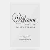 Stilvolles Begrüßungszeichen für die Kalligrafie Acrylschild (Vorderseite)