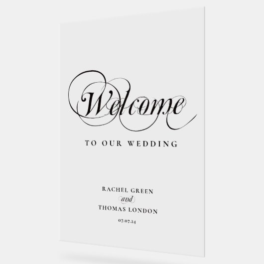 Stilvolles Begrüßungszeichen für die Kalligrafie Acrylschild (Winkel)