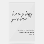 Stilvolles Begrüßungszeichen für die Kalligrafie Acrylschild (Vorderseite)