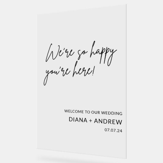 Stilvolles Begrüßungszeichen für die Kalligrafie Acrylschild (Winkel)