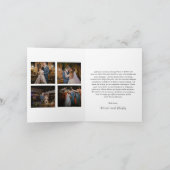 Stilvolles Beige Foto Moderne Hochzeit Dankeskarte (Innenseite)