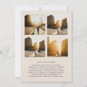 Stilvolles Beige Foto Moderne Hochzeit Save The Date (Rückseite)