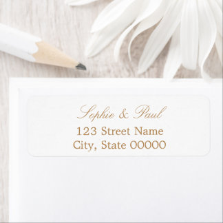 Stilvolles Beige White Return Address Label