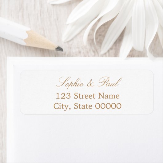 Stilvolles Beige White Return Address Label (Insitu)