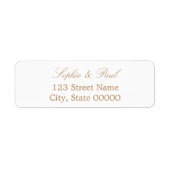 Stilvolles Beige White Return Address Label (Vorne)