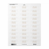 Stilvolles Beige White Return Address Label (Vorne)