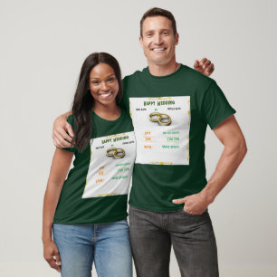 Stilvolles benutzerdefiniertes tiefes Waldhochzeit T-Shirt
