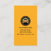 Stilvolles Berufliches blaugelbes Taxi Visitenkarte (Rückseite)