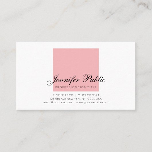 Stilvolles Berufliches kreatives, einfaches, moder Visitenkarte (Vorderseite)