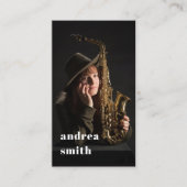 Stilvolles Berufliches MusikerFoto Minimal Blue Visitenkarte (Vorderseite)