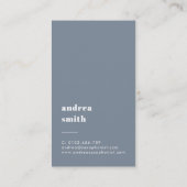 Stilvolles Berufliches MusikerFoto Minimal Blue Visitenkarte (Rückseite)