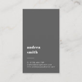 Stilvolles Berufliches MusikerFoto Minimal Gray Visitenkarte (Rückseite)