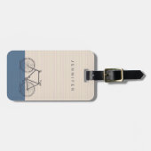 Stilvolles Bike Zeichnend Blush and Blue Personali Gepäckanhänger (Vorderseite horizontal)