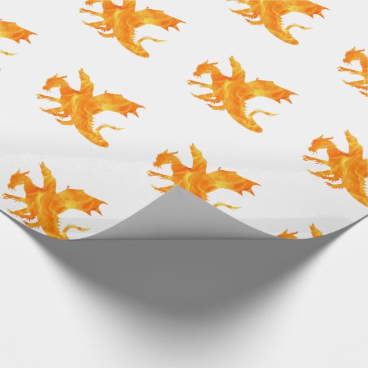 Stilvolles Bild des Flammendrachen Geschenkpapier (Ecke)