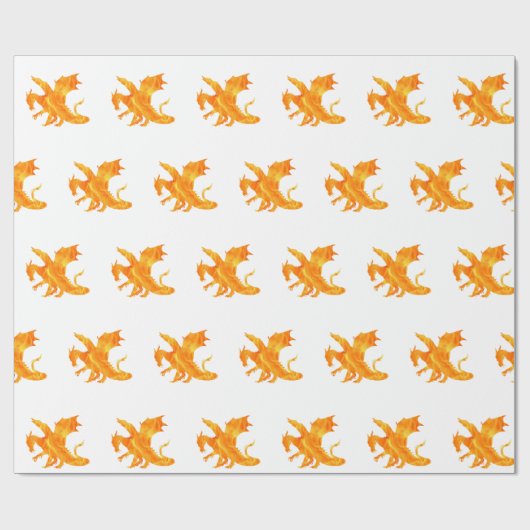 Stilvolles Bild des Flammendrachen Geschenkpapier (Flach)