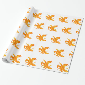 Stilvolles Bild des Flammendrachen Geschenkpapier