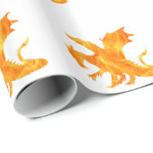 Stilvolles Bild des Flammendrachen Geschenkpapier (Rolleneckpunkt)