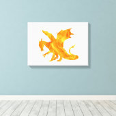 Stilvolles Bild des Flammendrachen Leinwanddruck (Insitu (Holzboden))