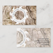 Stilvolles Bio Holz mit weißen Formen Visitenkarte (Vorne/Hinten)