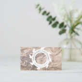 Stilvolles Bio Holz mit weißer Sägeform Visitenkarte (Stehend Vorderseite)