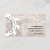 Stilvolles Bio Holz mit weißer Sägeform Visitenkarte (Rückseite)