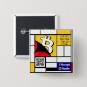 Stilvolles Bitcoin - Btc crypto Button (Vorne & Hinten)