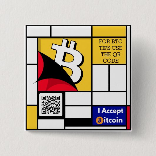 Stilvolles Bitcoin - Btc crypto Button (Vorderseite)