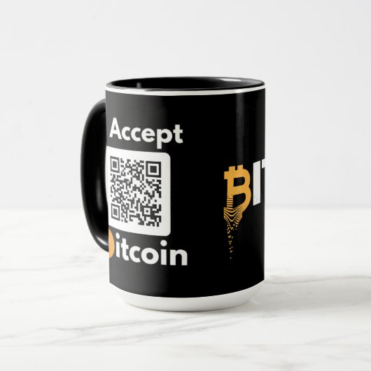 Stilvolles Bitcoin - Btc crypto Tasse (Vorderseite Links)