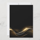 Stilvolles Black and Gold 30. Geburtstag Party Einladung (Rückseite)