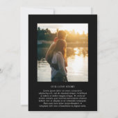 Stilvolles Black Foto Moderne Hochzeit Einladung (Rückseite)